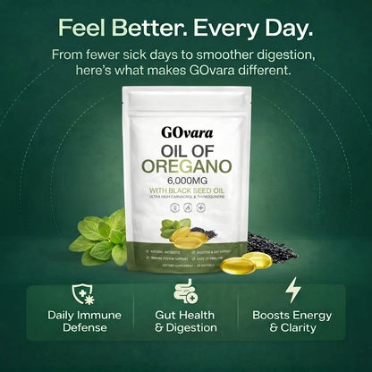 GOvara Oil of Oregano & Black Seed Oil Softgels
