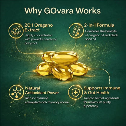 GOvara Oil of Oregano & Black Seed Oil Softgels